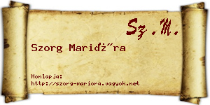 Szorg Marióra névjegykártya